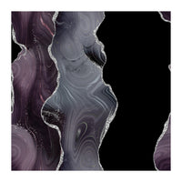 Black & Silver Glitter Agate Texture 02  (Print Only)