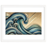Art Deco Blue Ocean Waves thumbnail