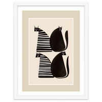 Minimalist Cats In Black And White