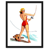 Pinup Girl Fishing On The Coast thumbnail
