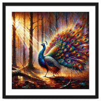 Majestic Peacock In Enchanted Forest