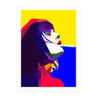 Girl Smoking Pop Art WPAP Style Illustration (Print Only)