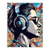 Guy In Headphones, Mosaic (Print Only)