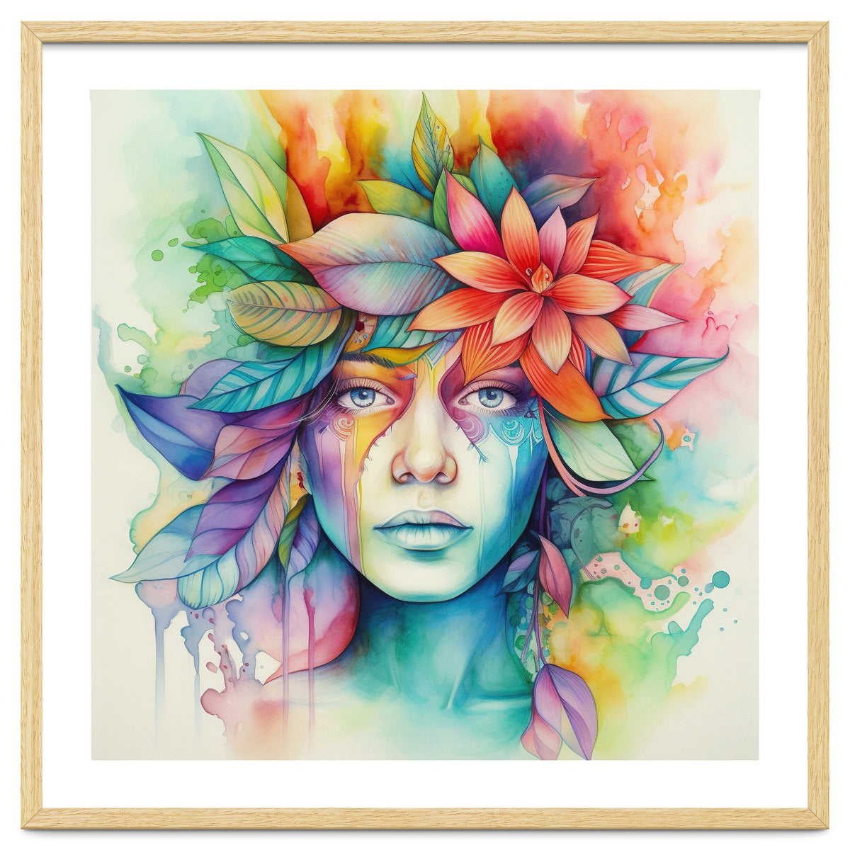 Watercolor Tropical Woman #2