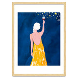 Pour Me Some Magic, Moon Stars Night Sky, Bohemian Woman Positivity Hope Miracle, Wine Holidays New Years Eclectic Gifts thumbnail