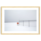 Detour sign in the snow beach thumbnail