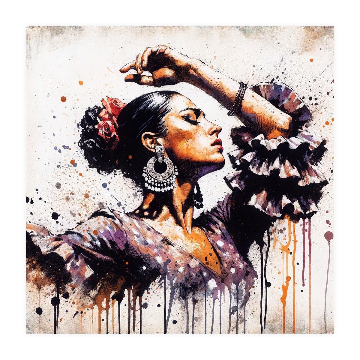 Watercolor Flamenco Dancer #1 (Print Only)