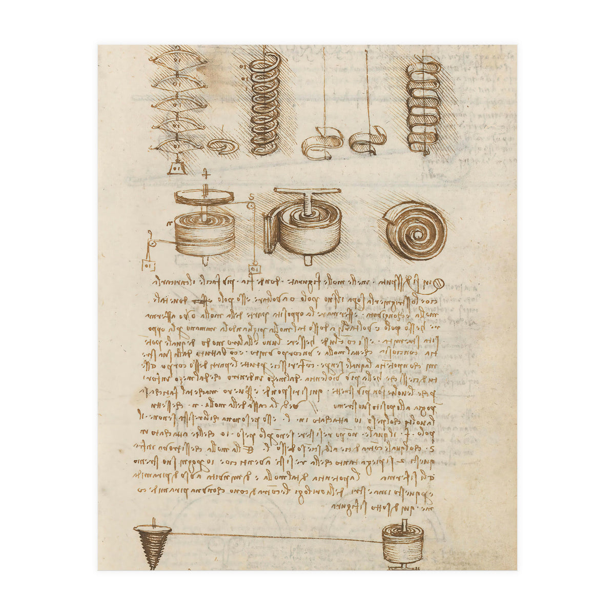 Folio f 85r. Codex Madrid I (Ms. 8937) "Treaty of statics and mechanics", 192 folios with 384 pag... (Print Only)