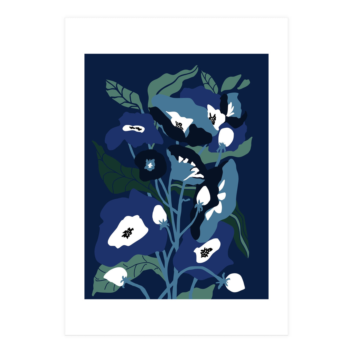 Garden Flowers at night (Print Only)