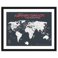 World Map of Alien First Contacts in Movies