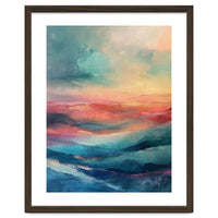 Ethereal Abstract Mountain Mist Painting