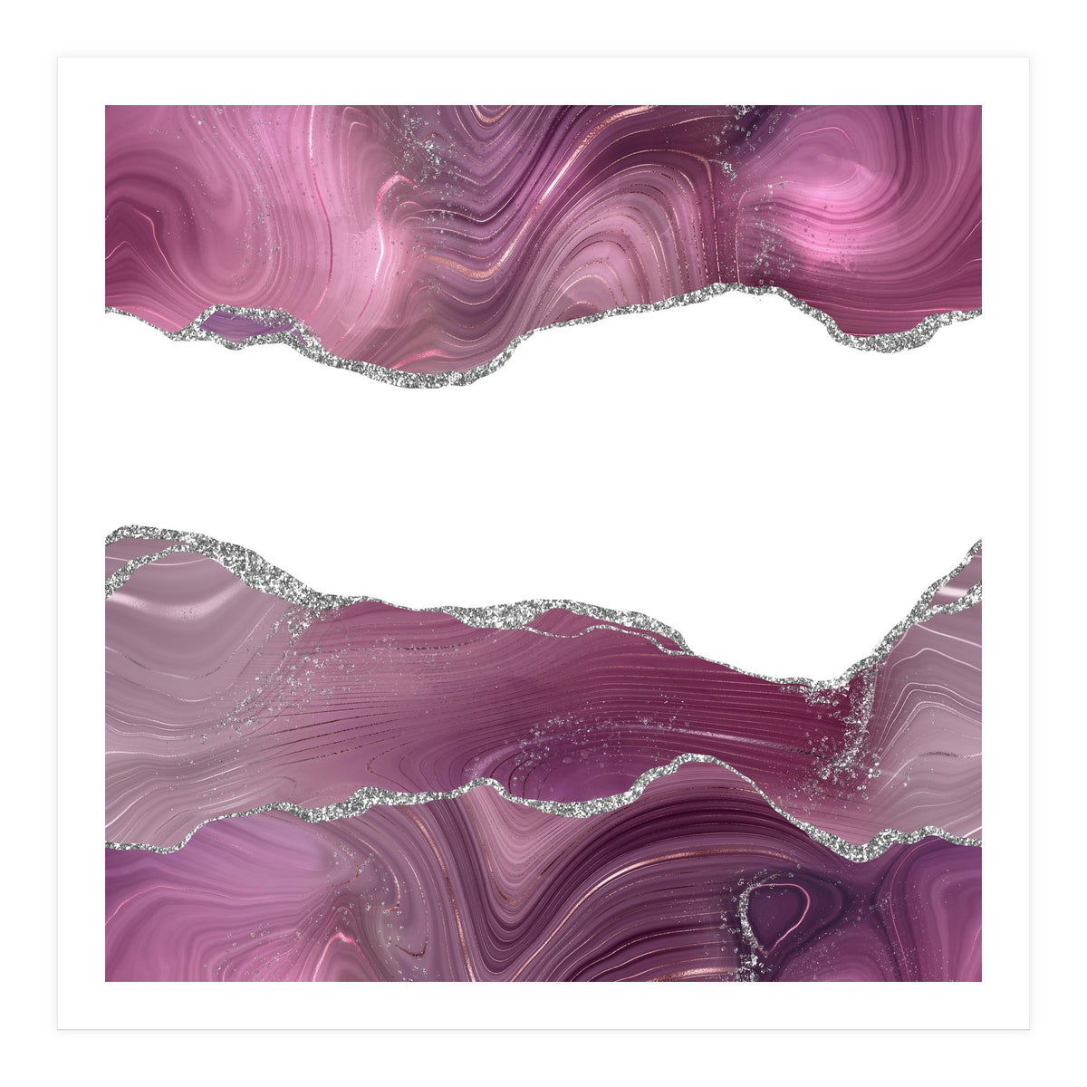 Mauve & Silver Agate Texture 08  (Print Only)