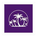 Palm Trees And Sunset in White (Print Only) thumbnail