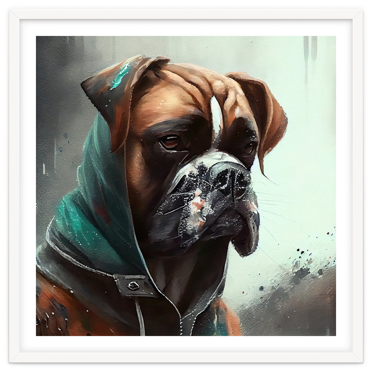 Watercolor Boxer Dog