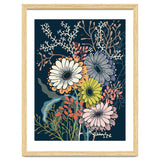Springtime daisies dark blue thumbnail