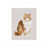 Handpainted messy oil painting of furry baby cat  (Print Only) thumbnail