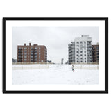 Walking with the dog on a snowy day thumbnail