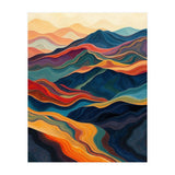 Abstract Mountain Landscape Art with Fluid Textures (Print Only) thumbnail