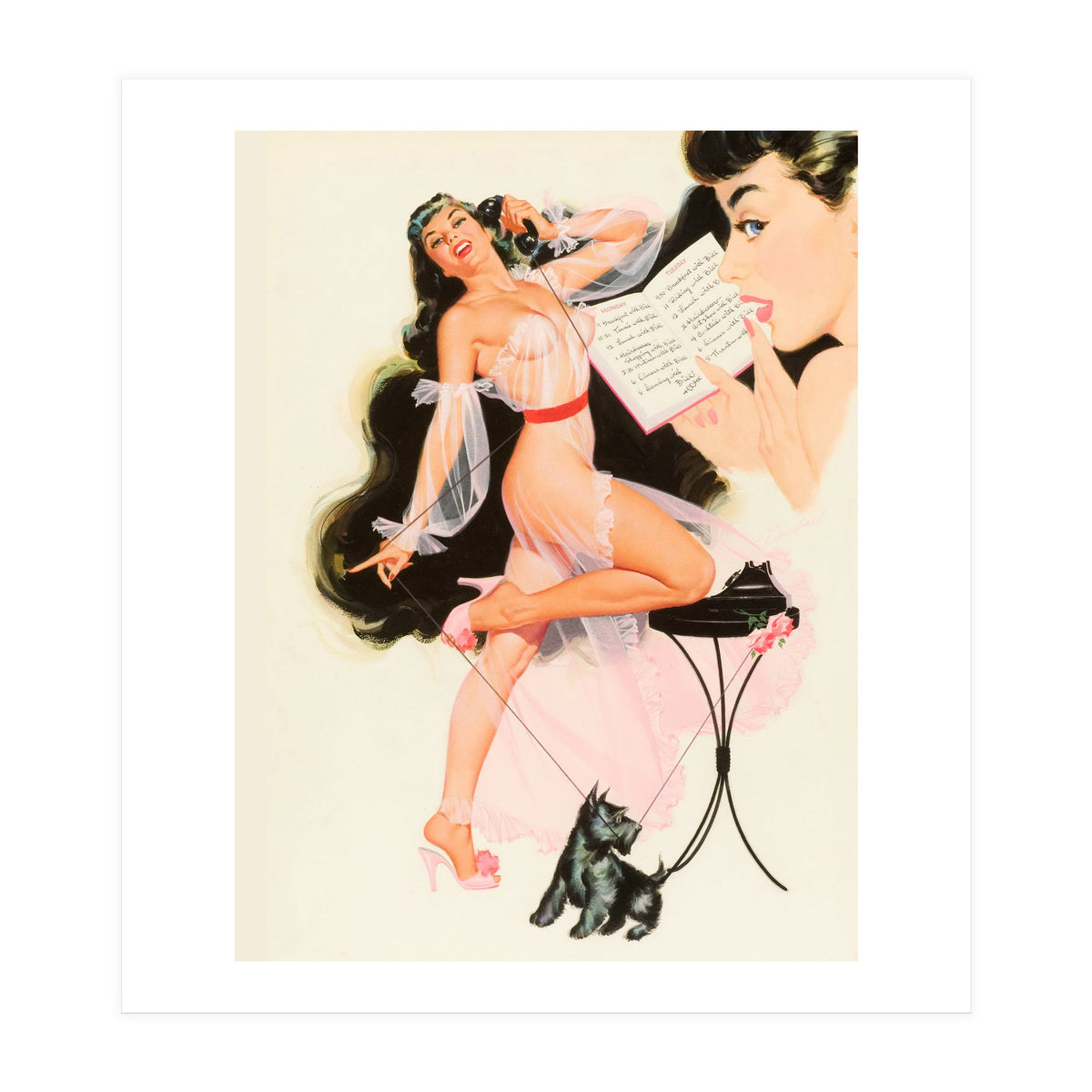 Pinup Girl Dating With Bill (Print Only)