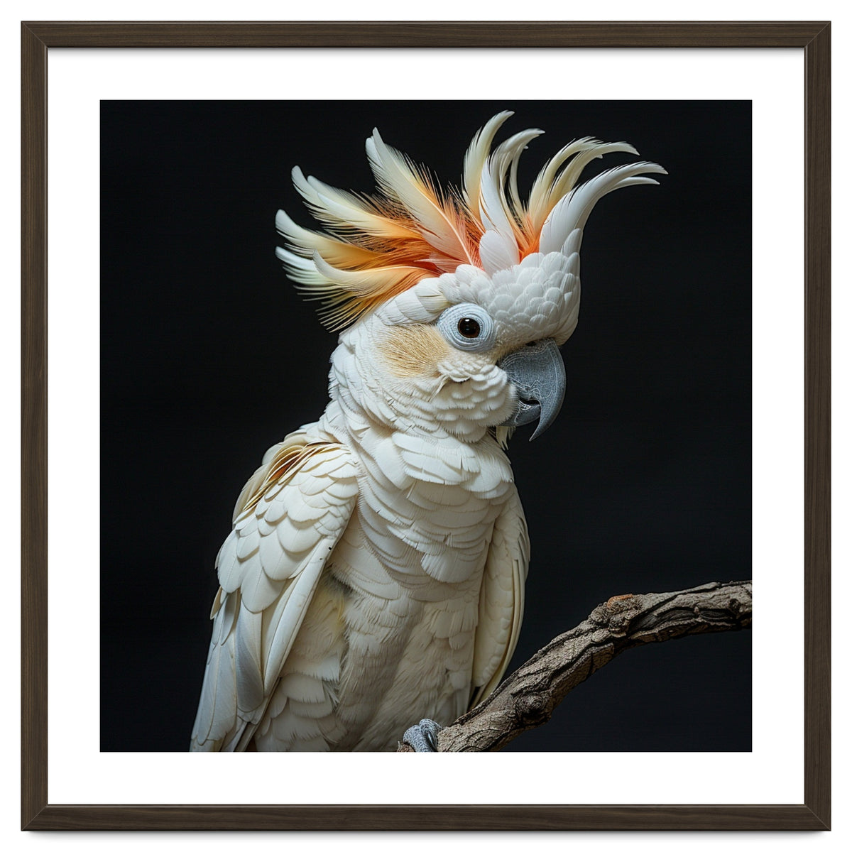 White Cockatoo Parrot Bird Perched On Branch