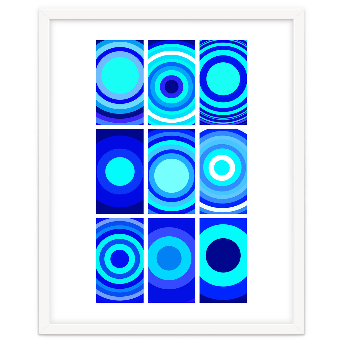 Circles & Rectangles Alt Blue 3 X 3: 2