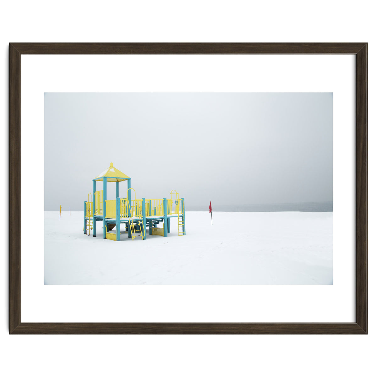 Playground in the winter seascape