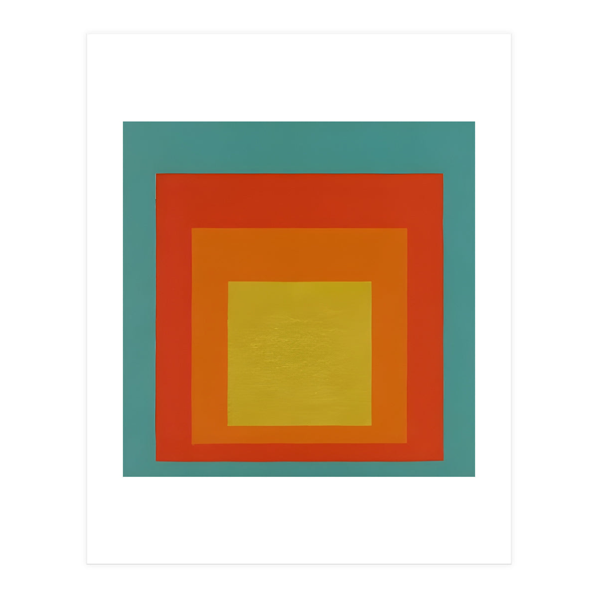 JOSEF ALBERS - HOMAGE TO THE SQUARE GREEN RED YELLOW ORANGE  (Print Only)