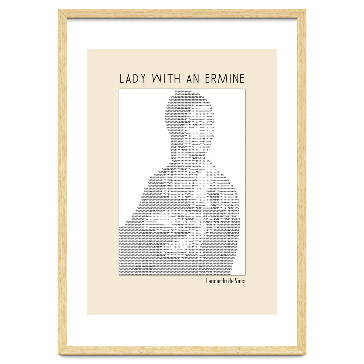 Lady With An Ermine – Leonardo Da Vinci Ascii Art