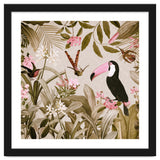 Vintage Exotic Birds Sepia Rainforest Flower Jungle thumbnail