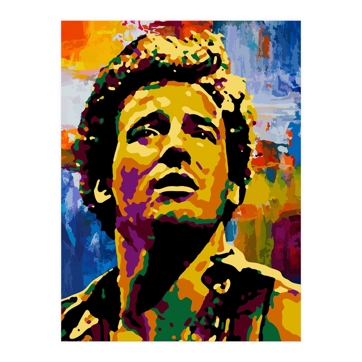 Bruce Springsteen Colorful abstract (Print Only)