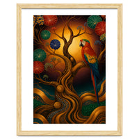 Parrot in Retro Contemporary Aesthetics