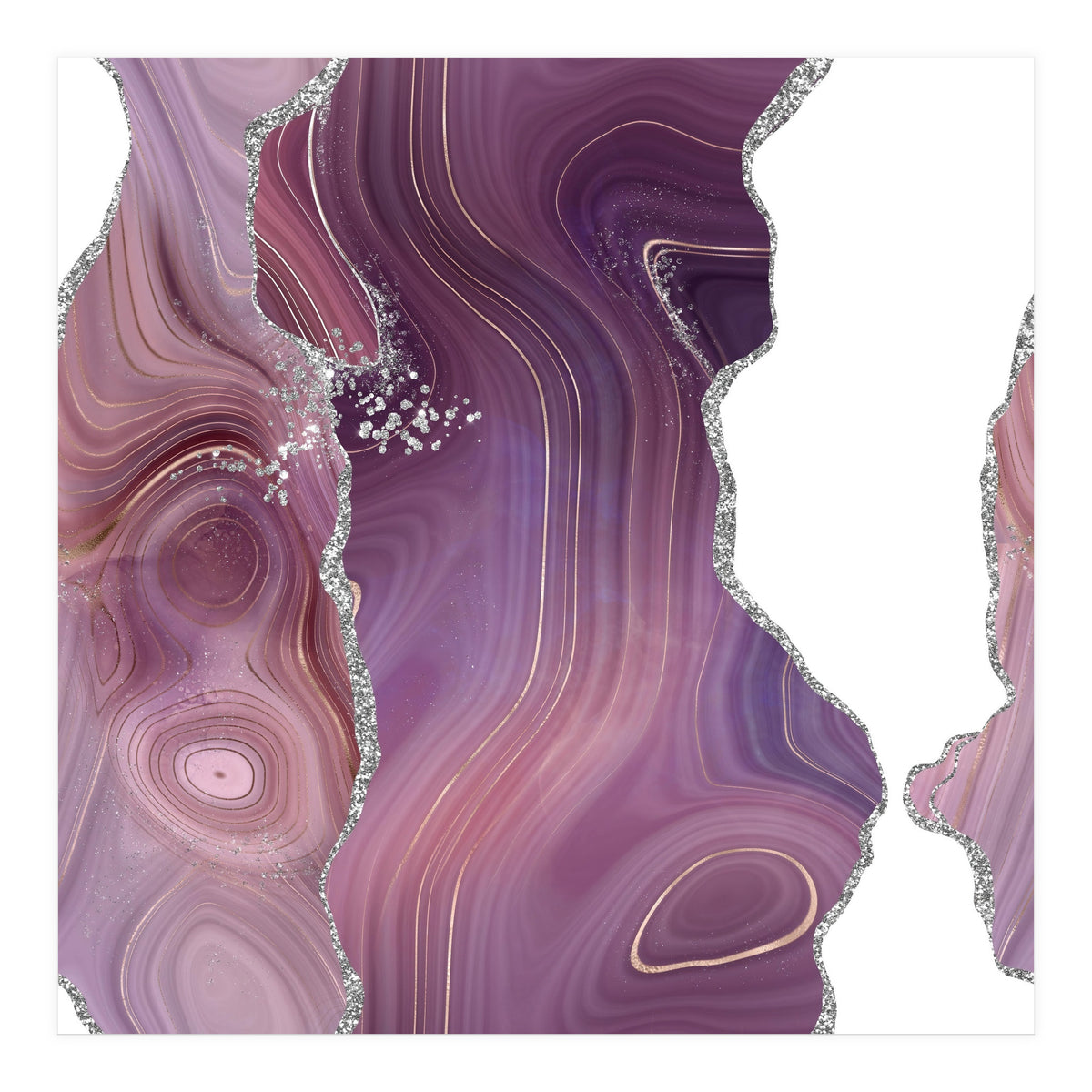 Mauve & Silver Agate Texture 05 (Print Only)
