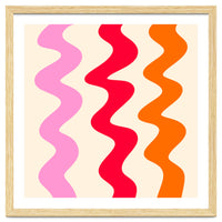 Squiggly Lines - orange, pink and cream