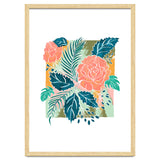 Framed Nature, Botanical Floral Rustic Bohemian, Garden Painting Tropical Illustration thumbnail