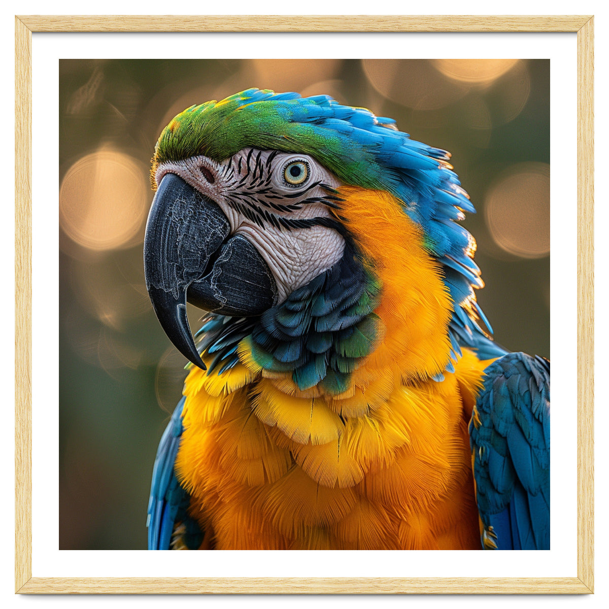 Blue And Gold Macaw Portrait Close Up