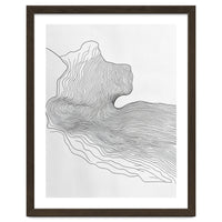Abstract Black And White Organic Flowing Lines Pattern