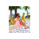 Spirit Animal, Cheetah, Leopard, Tiger Wildlife, Tropical Jungle Wild Cat Animals, Bohemian Woman Travel Garden Nature (Print Only) thumbnail