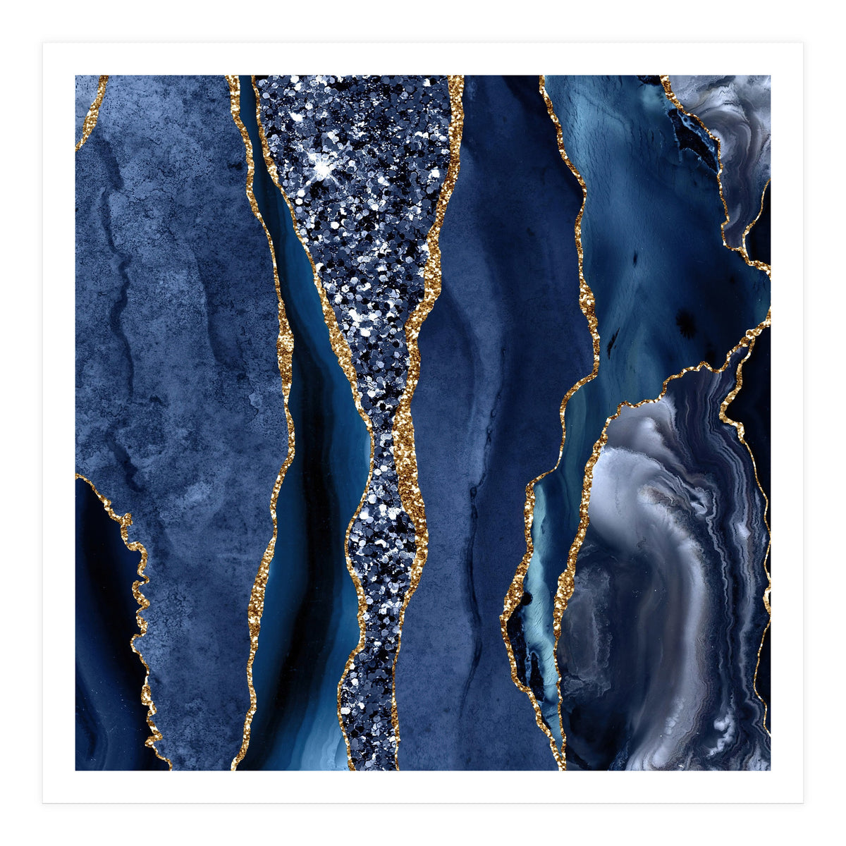 Agate Glitter Ocean Texture 06  (Print Only)