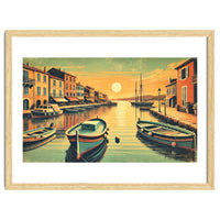 Vintage Harbor Sunset Poster
