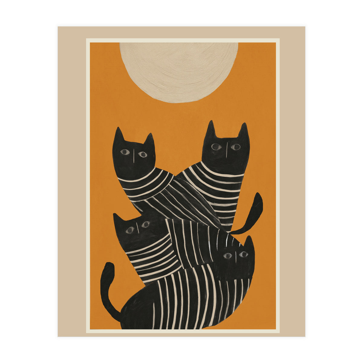 Abstract Black Cats (Print Only)