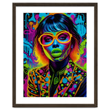 Girl In Glasses Neon Graffiti Art thumbnail