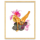 Pinup Sexy Woman Posing In Black Sleeping Dress thumbnail