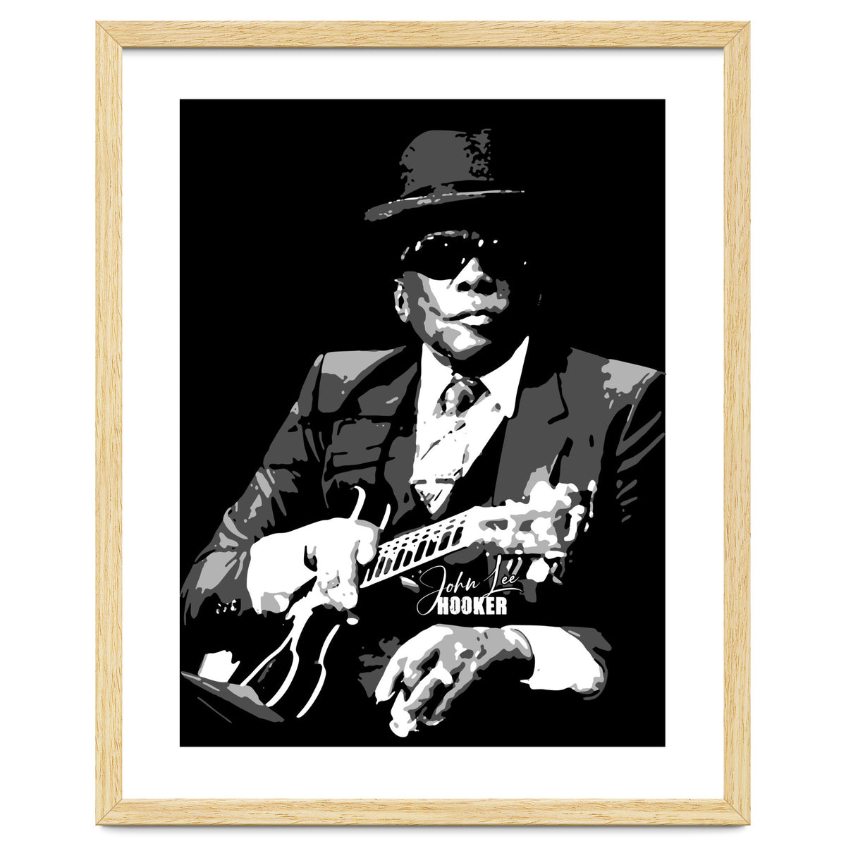 John Lee Hooker American Blues Guitarist in Grayscale
