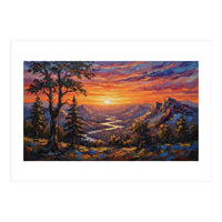 Sunset Over the Valley Peaks (Print Only)