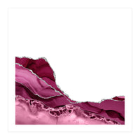Burgundy & Silver Agate Texture 09 (Print Only)