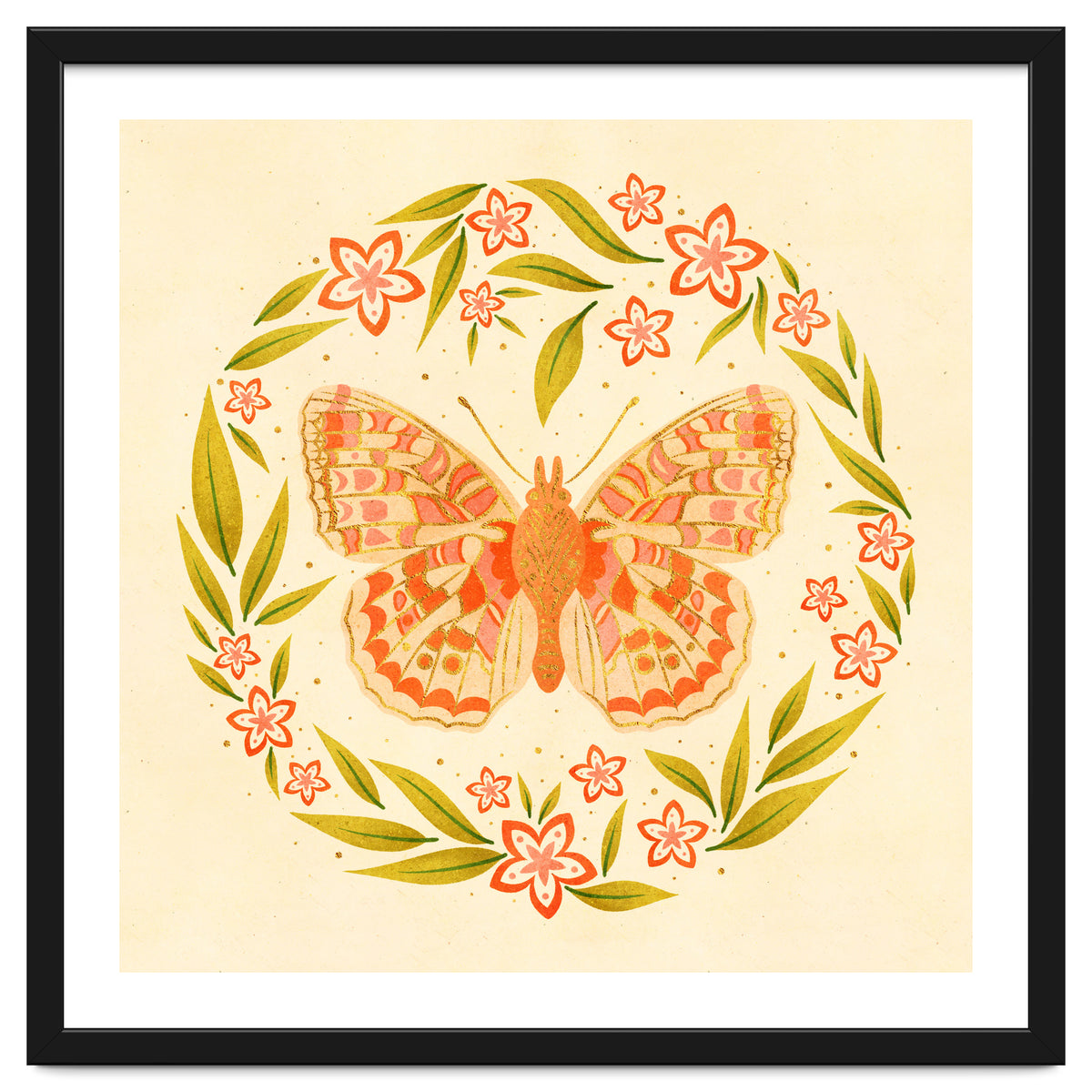Retro Floral Butterfly