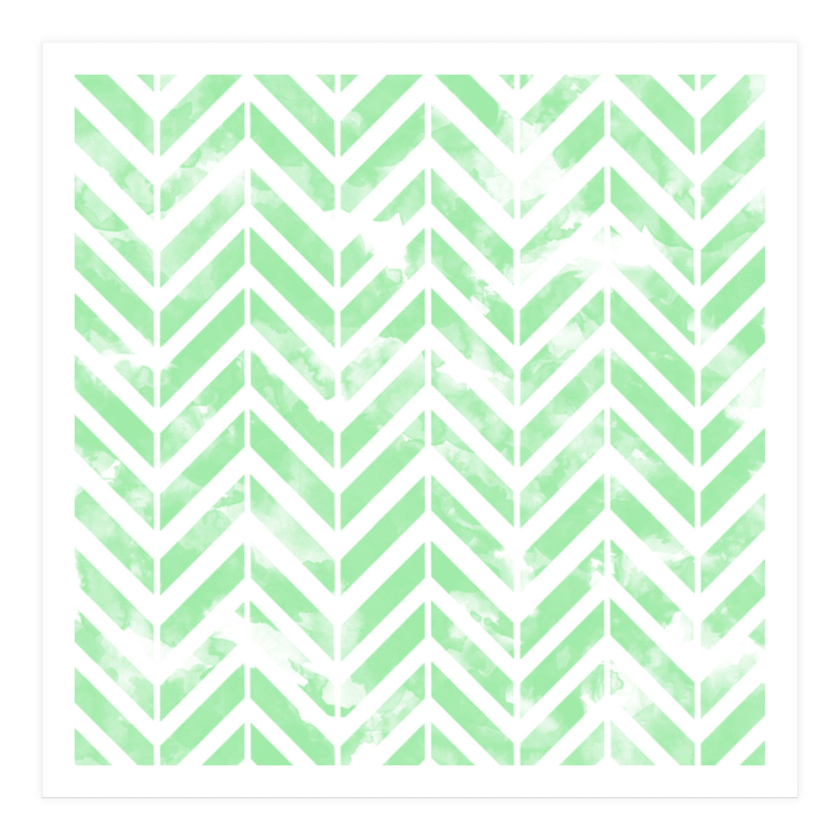 Shabby Green Chevron (Print Only)