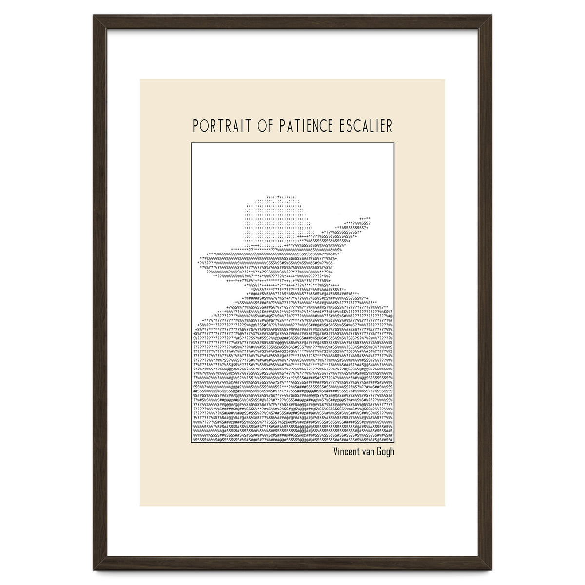 Portrait Of Patience Escalier Vincent Van Gogh Ascii Art