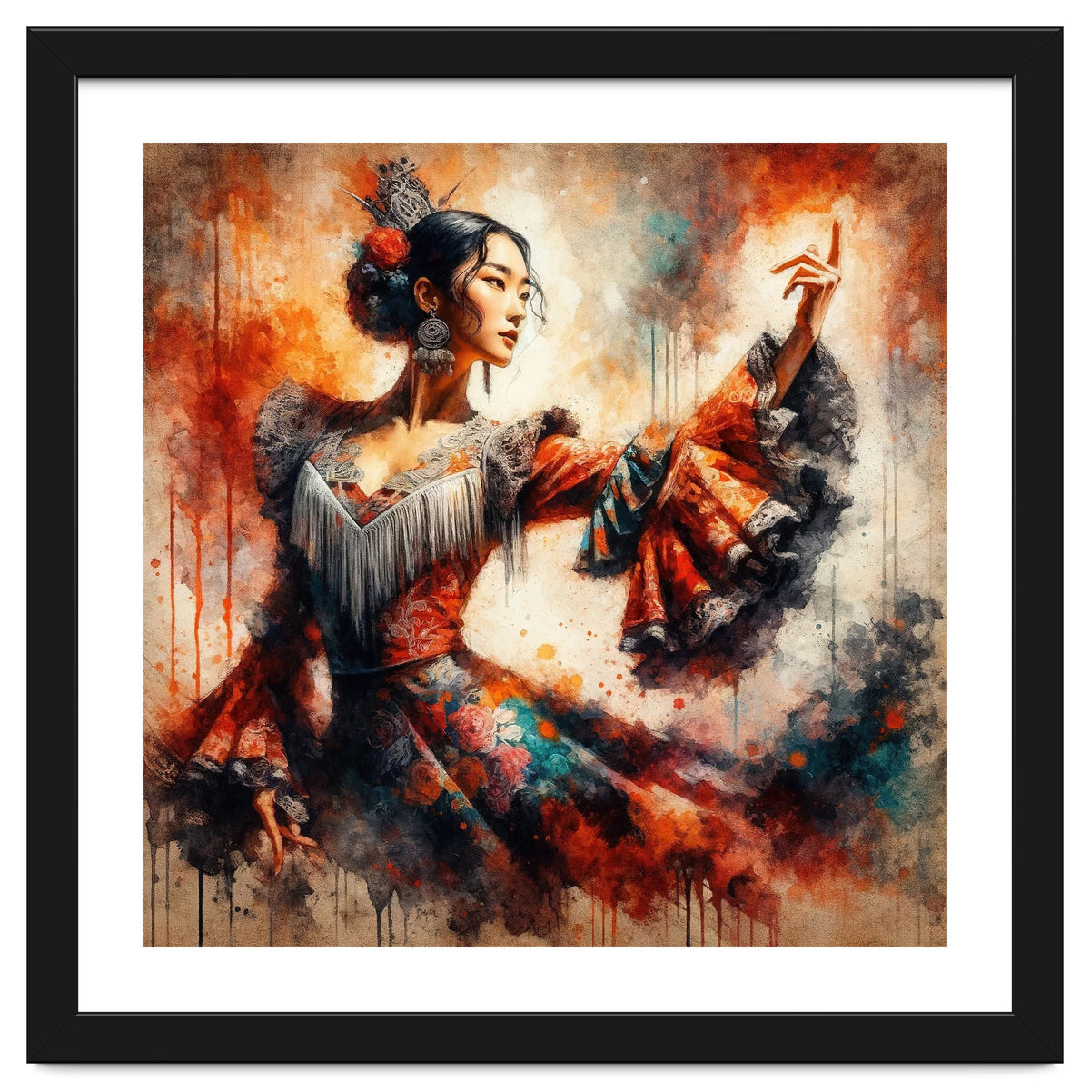 Majestic East Asian Flamenco Dancer