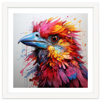 Vibrant Abstract Bird Portrait Watercolor Splash
